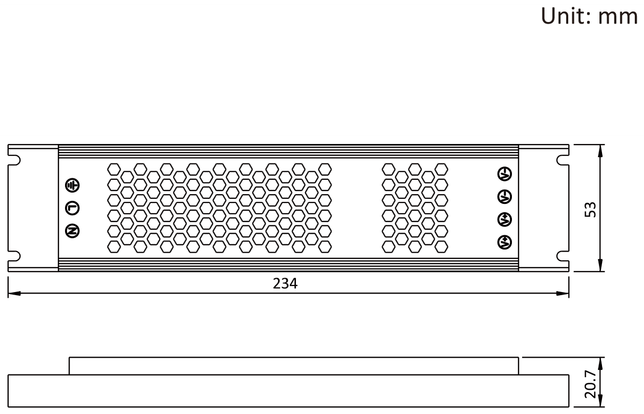 Чертеж блока питания JLV-12150KL-A 1