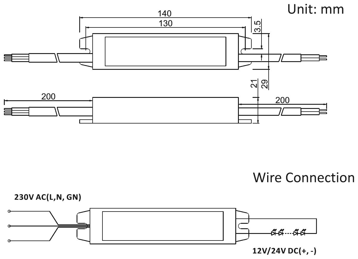 Чертеж блока питания JLV-12024KA-W 1